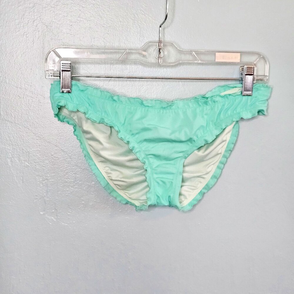 Victoria’s Secret Ruched Back Ruffle Bikini Bottom | Aqua Small - Picture 2 of 6